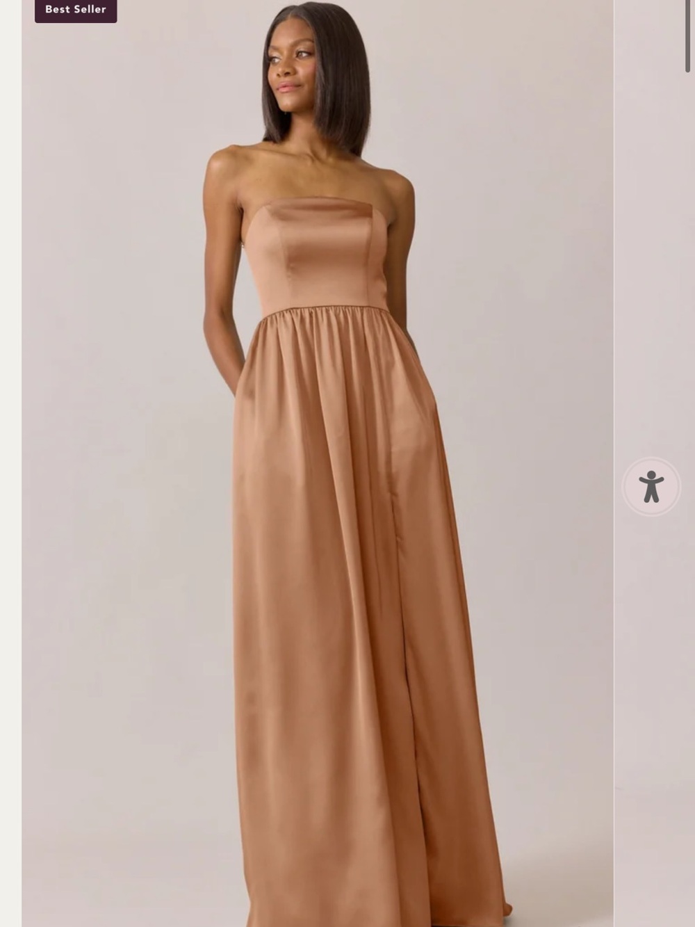 Revelry Satin Maren Bridesmaid in Toffee